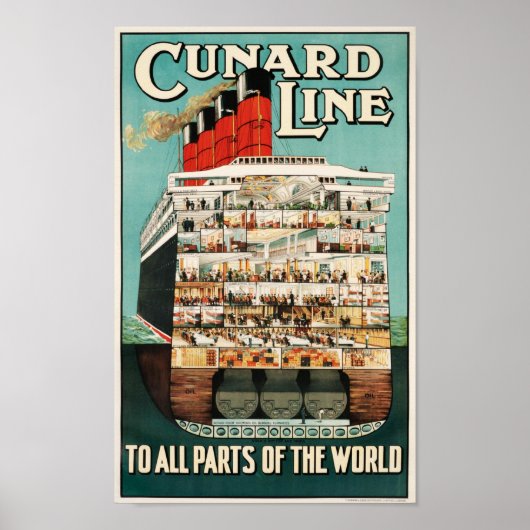 Cunard Line (naar alle delen van de wereld) Poster (Voorkant)