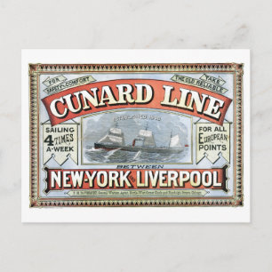 Cunard Line New York Liverpool 1875 Briefkaart