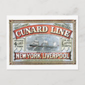 Cunard Line New York Liverpool 1875 Briefkaart (Voorkant)