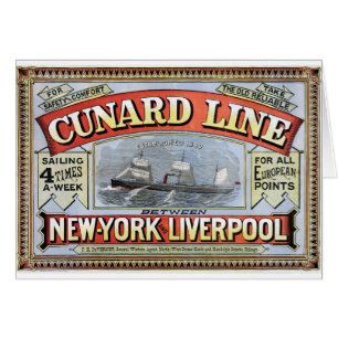 Cunard Line New York Liverpool Poster