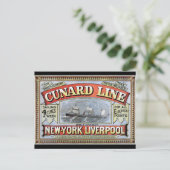 Cunard Line New York Liverpool Poster Briefkaart (Staand voorkant)