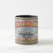 Cunard Line New York Liverpool Poster Mok (Midden)