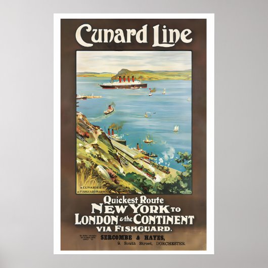 Cunard Line Quickest Route to London & the Poster (Voorkant)