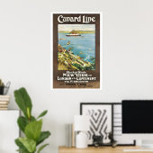 Cunard Line Quickest Route to London & the Poster (Thuiskantoor)