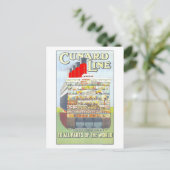  Cunard Line Scheepsdiagram Briefkaart (Staand voorkant)