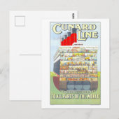  Cunard Line Scheepsdiagram Briefkaart (Voorkant / Achterkant)