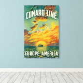 CUNARD OCEAANLIJN EUROPE AMERIKA CANVAS PRINT (Insitu (Houten vloer))