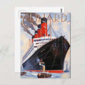 CUNARD OCEAN LINER AQUITANIA BRIEFKAART (Voorkant / Achterkant)