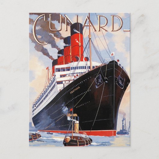 CUNARD OCEAN LINER AQUITANIA BRIEFKAART (Voorkant)