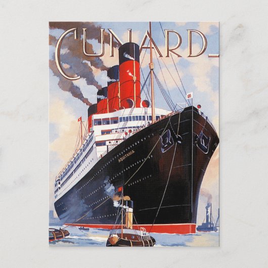 CUNARD OCEAN LINER AQUITANIA BRIEFKAART (Voorkant)