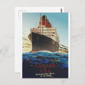 CUNARD OCEAN LINER AQUITANIA BRIEFKAART (Voorkant / Achterkant)