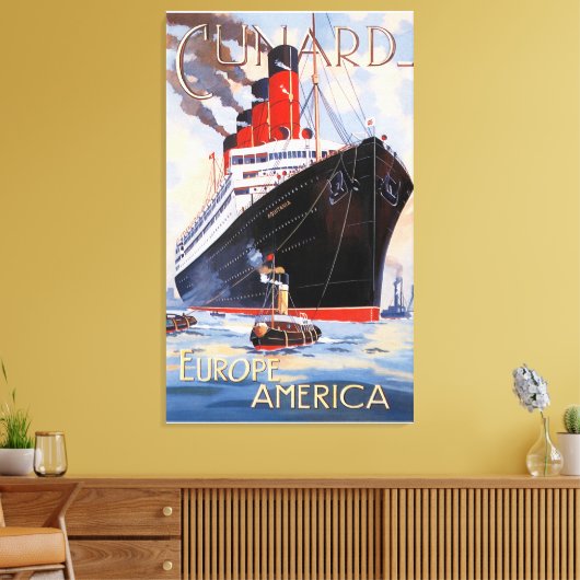 CUNARD OCEAN LINER AQUITANIA CANVAS AFDRUK (Insitu (Woonkamer))