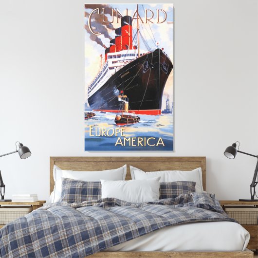 CUNARD OCEAN LINER AQUITANIA CANVAS AFDRUK (Insitu (Slaapkamer))