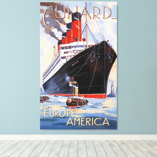 CUNARD OCEAN LINER AQUITANIA CANVAS AFDRUK (Insitu (Houten vloer))