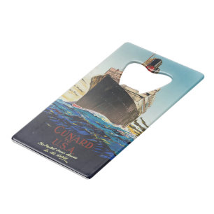 CUNARD OCEAN LINER AQUITANIA CREDITKAART FLESSENOPENER