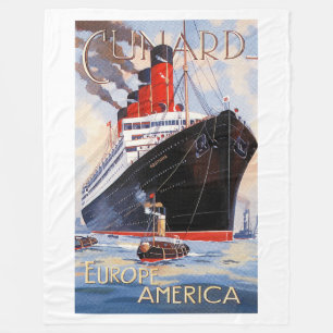 CUNARD OCEAN LINER AQUITANIA FLEECE DEKEN