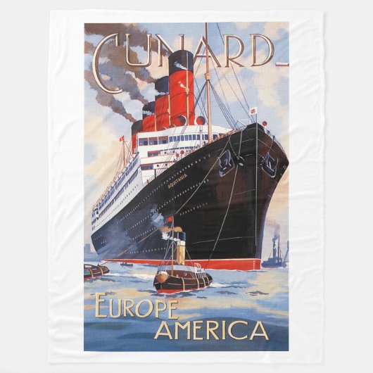 CUNARD OCEAN LINER AQUITANIA FLEECE DEKEN (Voorkant)