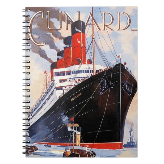 CUNARD OCEAN LINER AQUITANIA NOTITIEBOEK (Voorkant)