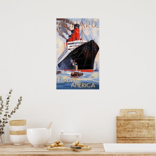 CUNARD OCEAN LINER AQUITANIA POSTER (Keuken)