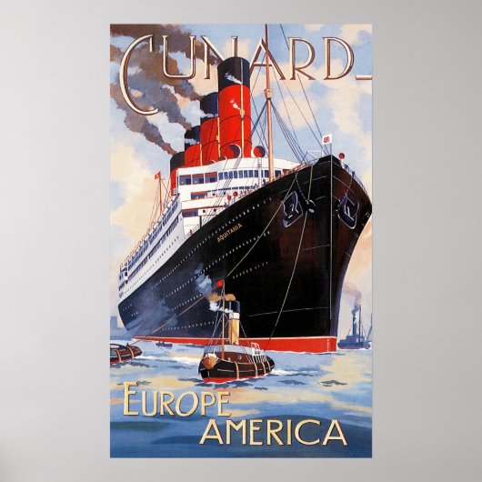 CUNARD OCEAN LINER AQUITANIA POSTER (Voorkant)