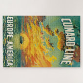 CUNARD OCEAN LINER EUROPE AMERICA BRIEFKAART LEGPUZZEL (Horizontaal)