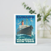 CUNARD OCEAN LINER HAMBURG NEW YORK POSTER BRIEFKAART (Staand voorkant)