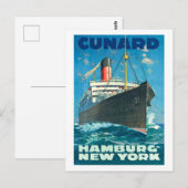 CUNARD OCEAN LINER HAMBURG NEW YORK POSTER BRIEFKAART (Voorkant / Achterkant)