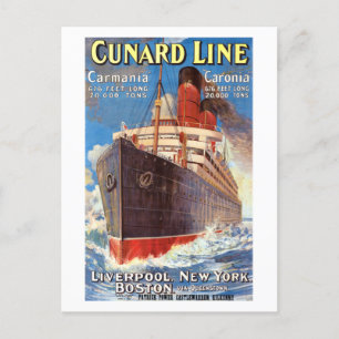 CUNARD OCEAN LINER HAMBURG NEW YORK POSTER POSTCAR BRIEFKAART