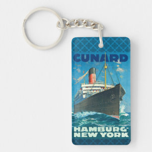 CUNARD OCEAN LINER HAMBURG NEW YORK SLEUTELHANGER