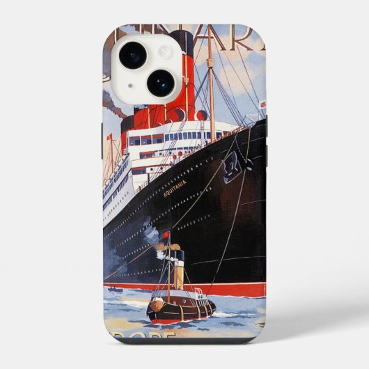 CUNARD OCEAN STOOMBOOT AQUITANIA iPhone HOESJE (Achterkant)