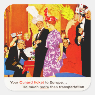 Cunard Queen's Party AD Vierkante Sticker