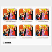 Cunard Queen's Party AD Vierkante Sticker (Vel)