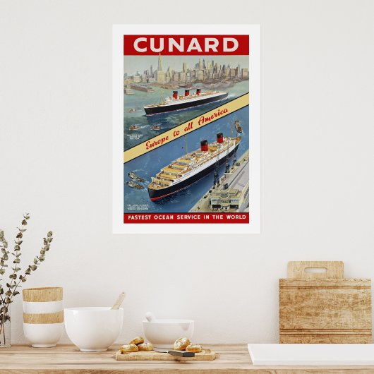Cunard Queens Poster (Keuken)