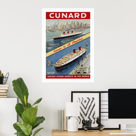 Cunard Queens Poster (Thuiskantoor)