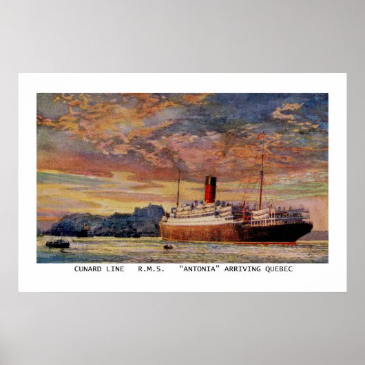 Cunard RMS Antonia in Quebec Poster (Voorkant)