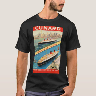 Cunard Travel poster Europe naar Amerika T-shirt