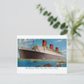 Cunard White Star Line's Queen Mary Briefkaart (Staand voorkant)