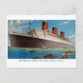 Cunard White Star Line's Queen Mary Briefkaart (Voorkant)