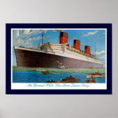 Cunard White Star Line's Queen Mary Poster (Voorkant)