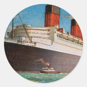 Cunard White Star Line's Queen Mary Ronde Sticker