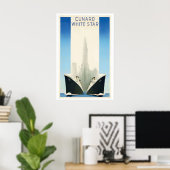 Cunard White Star Vintage Reisposter Poster (Thuiskantoor)