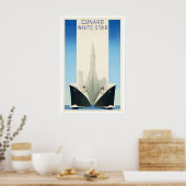 Cunard White Star Vintage Reisposter Poster (Keuken)