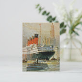 Cunarder in New York Briefkaart (Staand voorkant)