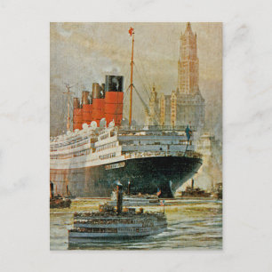 Cunarder in New York Briefkaart