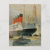 Cunarder in New York Briefkaart (Voorkant)