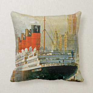 Cunarder in New York Kussen