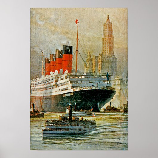 Cunarder in New York Poster (Voorkant)