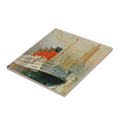 Cunarder in New York Tegeltje (Zijkant)