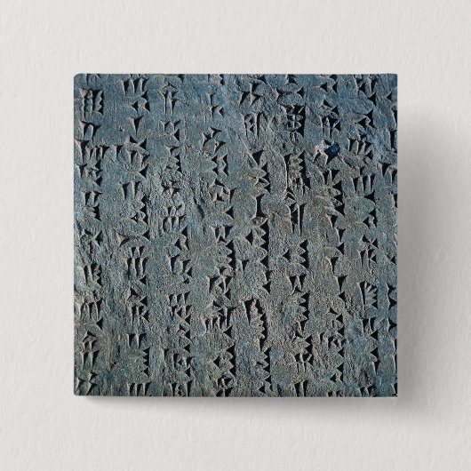 Cuneiform-script Vierkante Button 5,1 Cm (Voorkant)