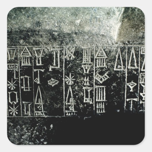 Cuneiform-script Vierkante Sticker (Voorkant)
